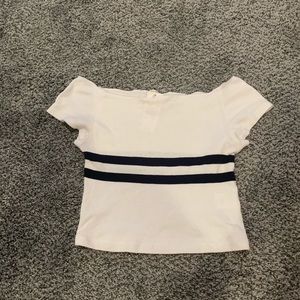 Pacsun crop top black and white shirt OS